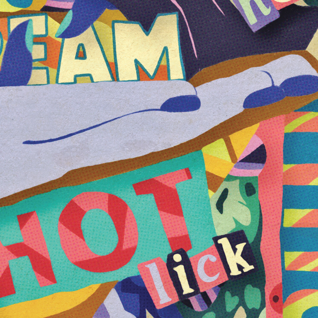 Detail of color, shape, and texture in Tócame